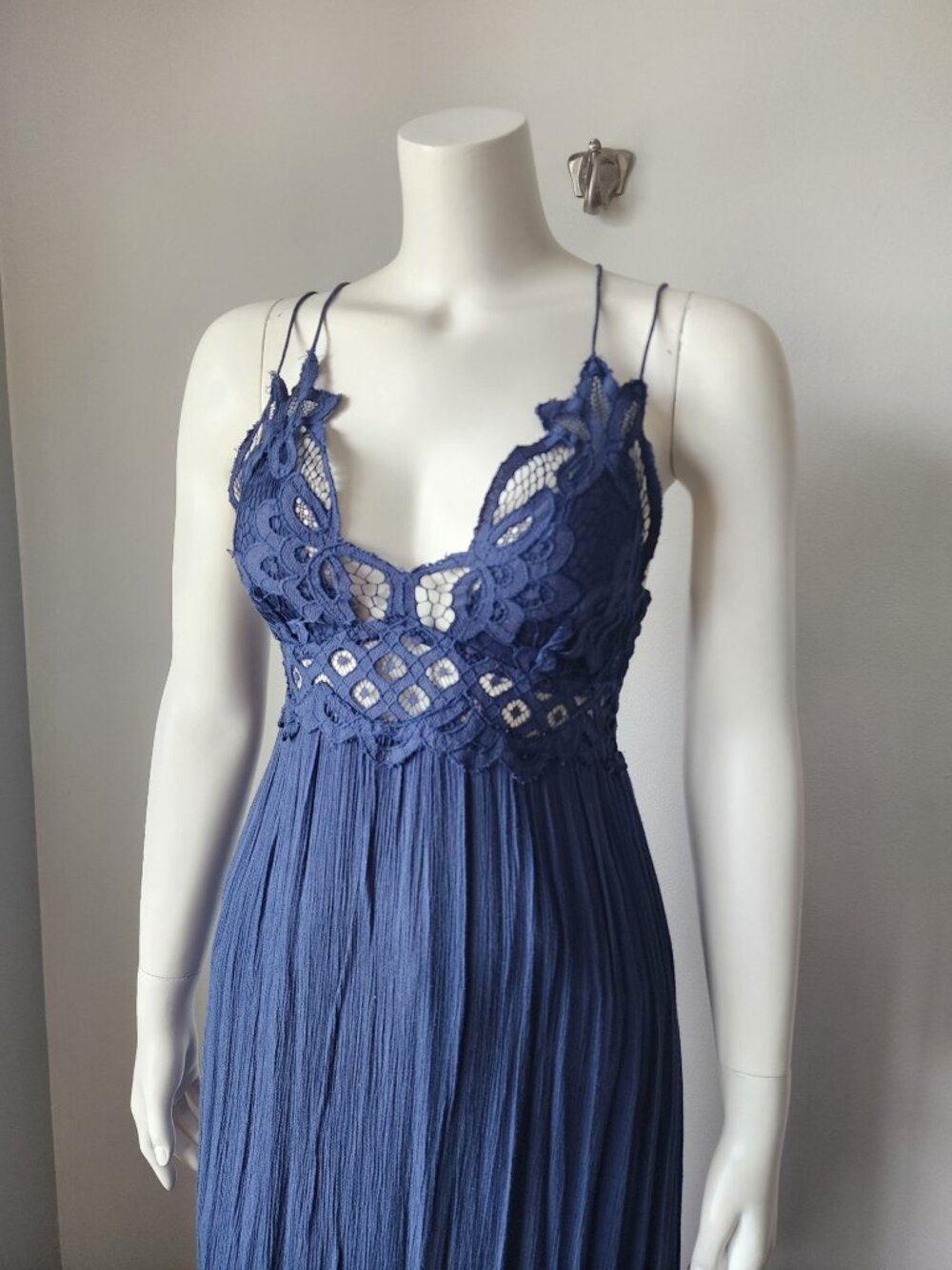 Free People One Adella blue maxi slip dress S